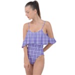 Purple Plaid Tartan 2 Drape Piece Swimsuit