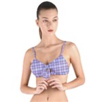 Purple Plaid Tartan 2 Tie Up Cut Bikini Top