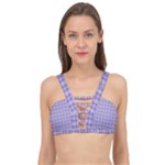 Purple Plaid Tartan 2 Cage Up Bikini Top