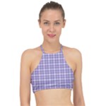 Purple Plaid Tartan 2 Halter Bikini Top