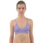 Purple Plaid Tartan 2 Wrap Around Bikini Top