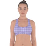 Purple Plaid Tartan 2 Cross Back Hipster Bikini Top 