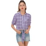 Purple Plaid Tartan 2 Tie Front Shirt 