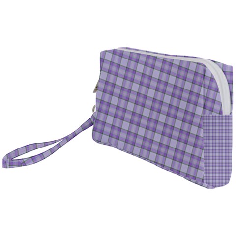 Purple Plaid Tartan 2 Wristlet Pouch Bag (Small) from ArtsNow.com