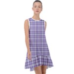 Purple Plaid Tartan 2 Frill Swing Dress