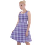 Purple Plaid Tartan 2 Knee Length Skater Dress