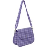 Purple Plaid Tartan 2 Saddle Handbag