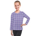 Purple Plaid Tartan 2 Kids  Long Mesh T-Shirt