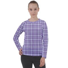 Purple Plaid Tartan 2 Women s Long Sleeve Raglan T