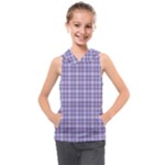 Purple Plaid Tartan 2 Kids  Sleeveless Hoodie