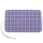 Purple Plaid Tartan 2 Pen Storage Case (L)