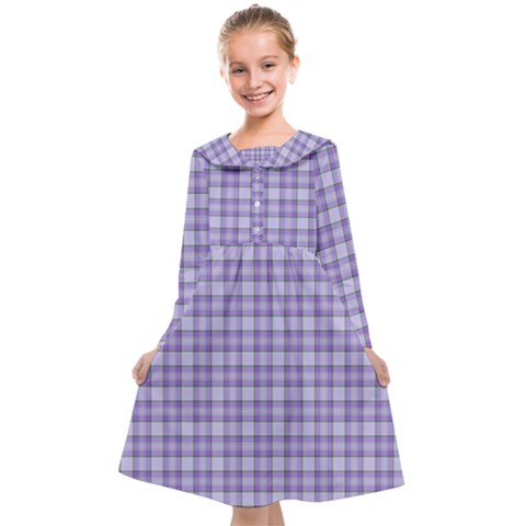 Purple Plaid Tartan 2 Kids  Midi Sailor Dress from ArtsNow.com