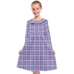 Purple Plaid Tartan 2 Kids  Midi Sailor Dress