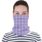 Purple Plaid Tartan 2 Face Seamless Bandana (Adult)