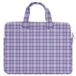 Purple Plaid Tartan 2 MacBook Pro 15  Double Pocket Laptop Bag 