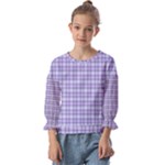 Purple Plaid Tartan 2 Kids  Cuff Sleeve Top