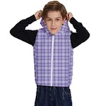 Purple Plaid Tartan 2 Kids  Stylish Hooded Puffer Vest