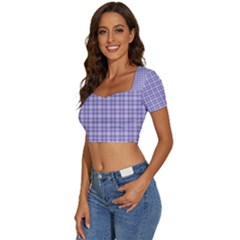 Short Sleeve Square Neckline Crop Top  