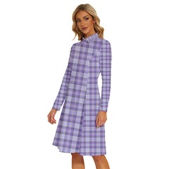 Long Sleeve Shirt Collar A-Line Dress 