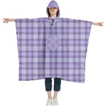 Purple Plaid Tartan 2 Women s Hooded Rain Ponchos