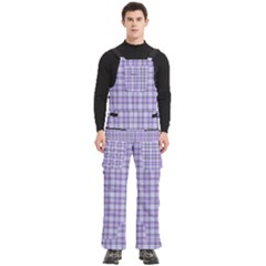 Purple Plaid Tartan 2 Men s Side Zip Front Pouch Ski And Snowboard Bib Pants	 from ArtsNow.com