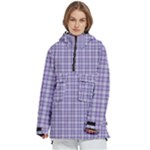 Purple Plaid Tartan 2 Women s Pullover Zip Ski and Snowboard Waterproof Breathable Jacket