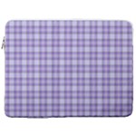 Purple Plaid Tartan 2 17  Vertical Laptop Sleeve Case With Pocket