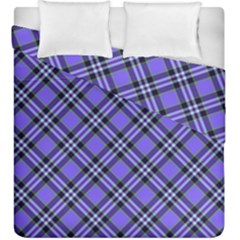 Blue Tartan Plaid 1 Diagonal Duvet Cover Double Side (King Size) from ArtsNow.com