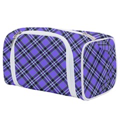 Blue Tartan Plaid 1 Diagonal Toiletries Pouch from ArtsNow.com