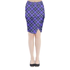 Blue Tartan Plaid 1 Diagonal Midi Wrap Pencil Skirt from ArtsNow.com