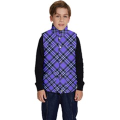 Blue Tartan Plaid 1 Diagonal Kid s Button Up Puffer Vest from ArtsNow.com