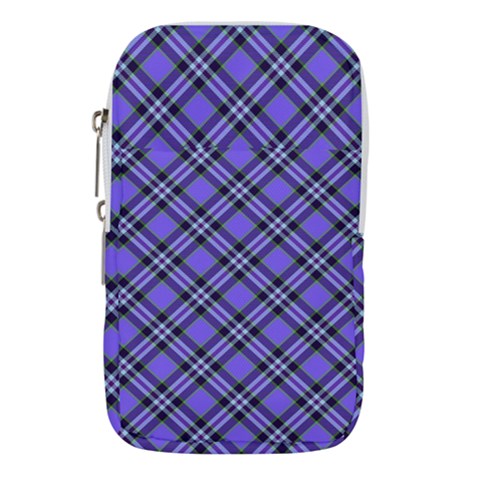 Blue Tartan Plaid 1 Diagonal Waist Pouch (Large) from ArtsNow.com