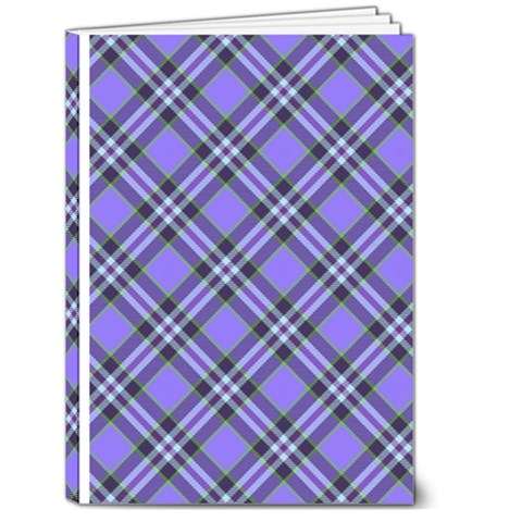 Blue Tartan Plaid 1 Diagonal 5  x 7  Hardcover Notebook from ArtsNow.com