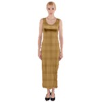 Autumn Fall Plaid Tartan 1 Fitted Maxi Dress