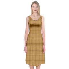 Autumn Fall Plaid Tartan 1 Midi Sleeveless Dress from ArtsNow.com