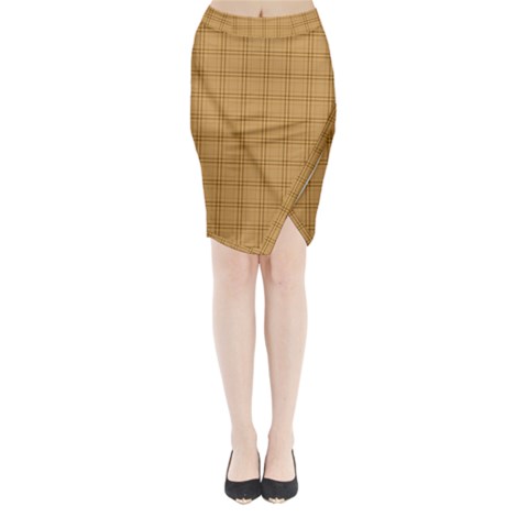 Autumn Fall Plaid Tartan 1 Midi Wrap Pencil Skirt from ArtsNow.com