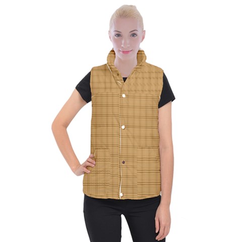 Autumn Fall Plaid Tartan 1 Women s Button Up Vest from ArtsNow.com