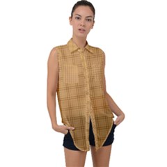 Sleeveless Chiffon Button Shirt 