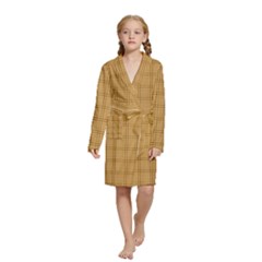 Autumn Fall Plaid Tartan 1 Kids  Long Sleeve Velvet Lounge Robe from ArtsNow.com