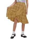 Autumn Fall Plaid Tartan 1 Kids  Ruffle Flared Wrap Midi Skirt