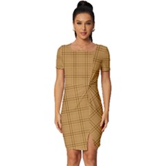 Fitted Knot Split End Bodycon Dress 