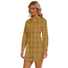 Womens Long Sleeve Shirt Dress 