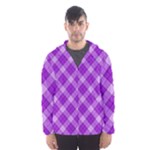 Purple Plaid Tartan 3 Diagonal (2) Men s Hooded Windbreaker