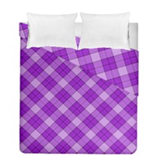 Purple Plaid Tartan 3 Diagonal (2) Duvet Cover Double Side (Full/ Double Size) from ArtsNow.com