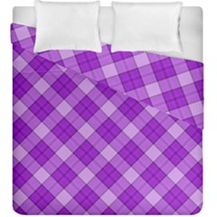 Purple Plaid Tartan 3 Diagonal (2) Duvet Cover Double Side (King Size) from ArtsNow.com