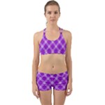 Purple Plaid Tartan 3 Diagonal (2) Back Web Gym Set