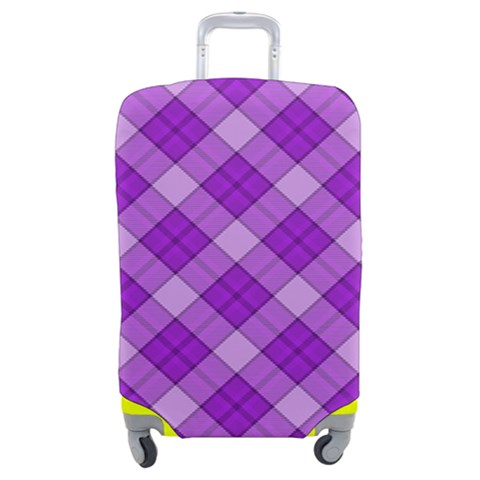 Purple Plaid Tartan 3 Diagonal (2) Luggage Cover (Medium) from ArtsNow.com