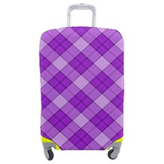 Purple Plaid Tartan 3 Diagonal (2) Luggage Cover (Medium) from ArtsNow.com