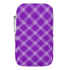 Purple Plaid Tartan 3 Diagonal (2) Waist Pouch (Large) from ArtsNow.com