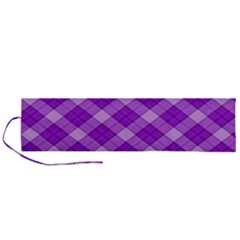 Purple Plaid Tartan 3 Diagonal (2) Roll Up Canvas Pencil Holder (L) from ArtsNow.com